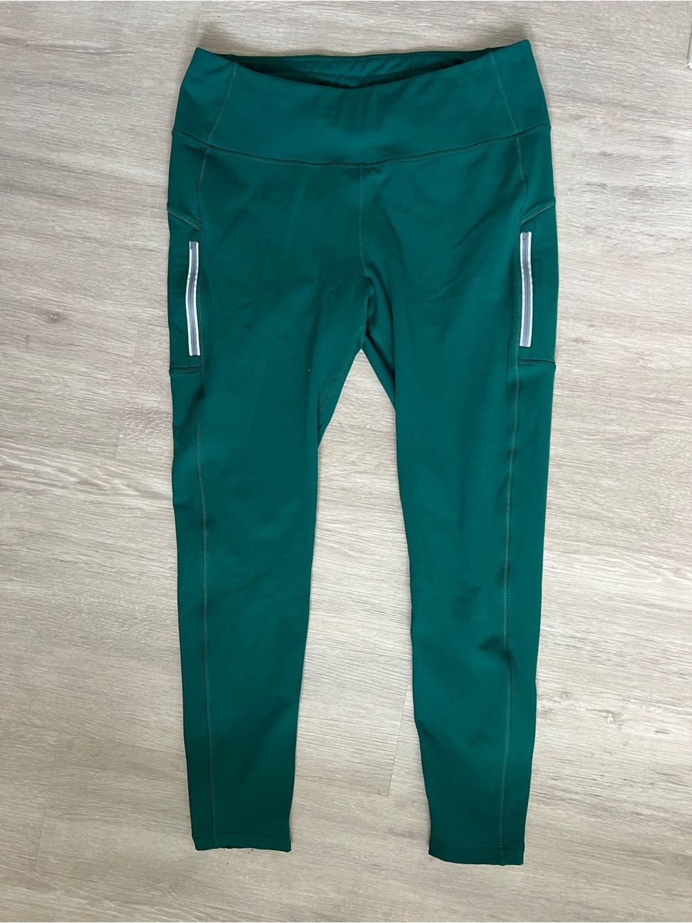 Mondetta Teal Green Athletic Leggings with Side Zip Pockets XL